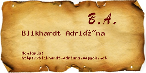 Blikhardt Adriána névjegykártya